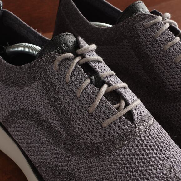 Cole Haan Oxford Men SZ 12M Gray ZeroGrand Stitchlite Wingtip Comfort Dress Shoe - Picture 5 of 14